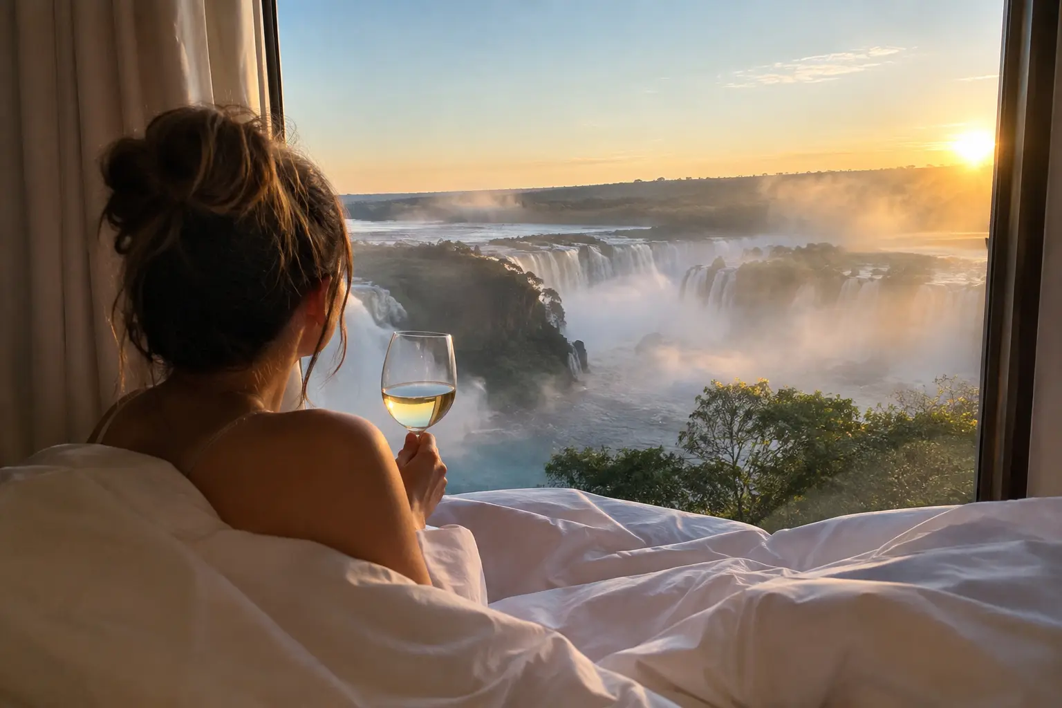 View of a hotel area near Iguazu Falls, illustrating accommodation options close to the national parks